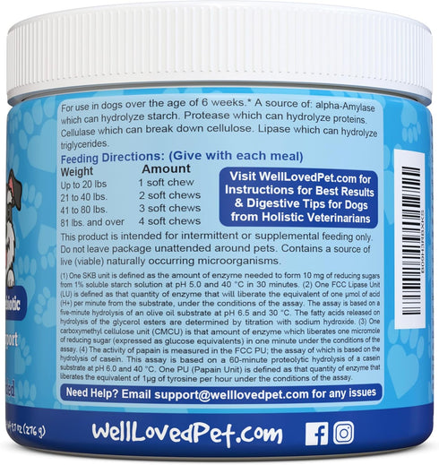 Well Loved Probiotics for Dogs, Dog Probiotics, Made in USA, Vet Developed for Gut Health, Yeast Balance, Itchy Skin