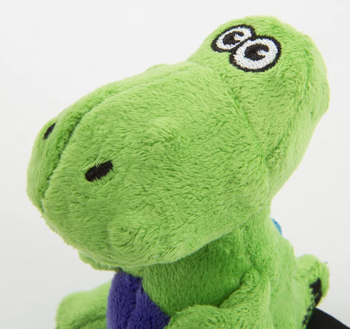 goDog Just For Me Dinos T-Rex Squeaky Plush Dog Toy - Green, Mini, Chew Guard Technology