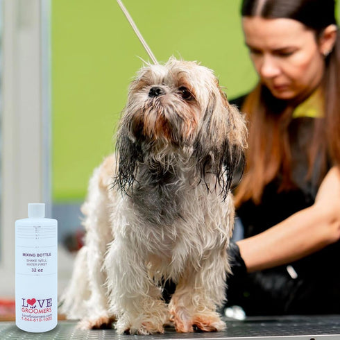 32oz Dilution Bottles - Set of 4 Professional Pet Shampoo Mixing Bottles for Grooming Solutions