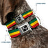 Buckle-Down Rasta Dog Collar - 1" Wide - Fits 15-26" Neck - Large Seatbelt Buckle