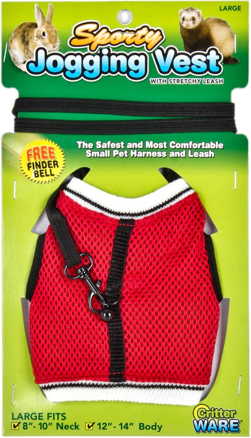 Ware Manufacturing Nylon Walk-N-Vest Pet Harness and Leash for Small Pets, Large, Colors May Vary