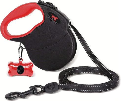 Tuff Pupper Heavy Duty Retractable Dog Leash - 16 ft with Reflective Stitching for Nighttime Safety for Dogs Up to 44