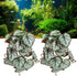 2Pcs Artificial Reptile Plant, Plastic Simulation Vine Lifelike Aquarium Fish Leaves Decoration with Suction Cup, Pets Fake Green Plastic Ornament(2#)