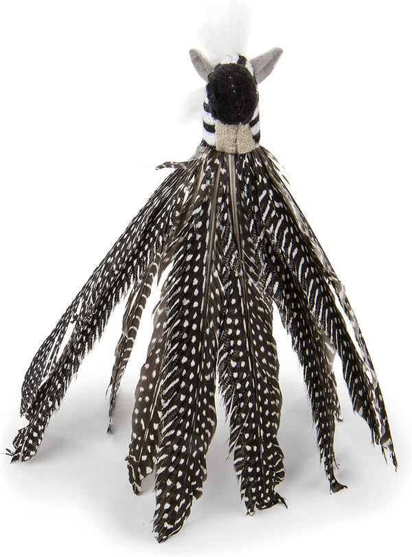 Petlinks HappyNip Zippy Zebra Feather Cat Toy, Contains Silvervine & Catnip, Black/White, One Size