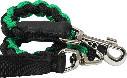 Dogs My Love Braided Rope Short Leash, 32" Long, Large, Black/Green