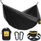 Wise Owl Outfitters Double Hammock for Camping - Portable Lightweight Parachute Nylon, Black & Grey