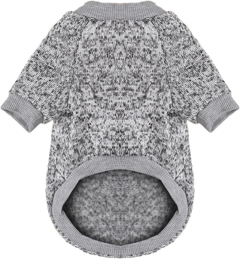 Jecikelon Dog Clothes Soft Winter Sweater for Small Dogs, Puppies, and Cats - Warm Outfit (Grey, M)