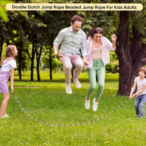 16-foot Zubebe Double Dutch Jump Ropes Bulk Segmented Skipping Colorful Beaded Ropes for Kids Adults Fitness Physical
