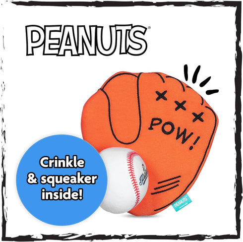 2-Piece Interactive Dog Toy Set - Durable Canvas Baseball Glove and Ball Toy, Fun Fetching & Chew Toy, 7 Inch