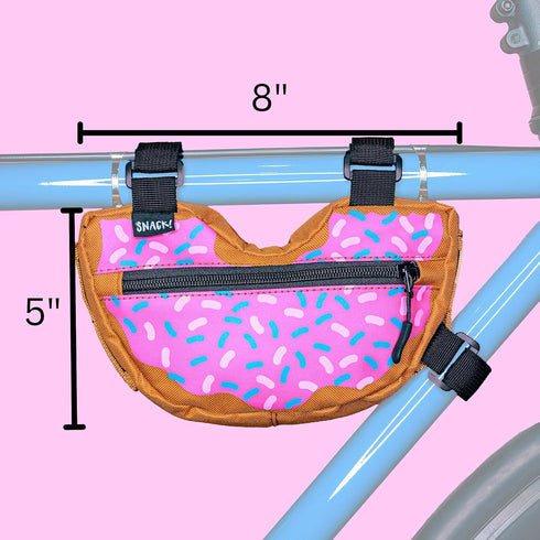 Snack! Donut Bike Bag Versatile Frame, Handlebar & E-Bike Bag with Adjustable Straps Mounts on Top Tube, Seat Tube