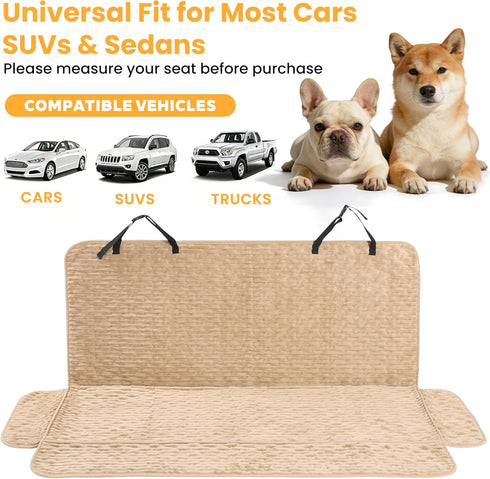 Dog Car Seat Cover for Front or Back Seat, Soft Flannel Pet Car Seat Protector with Waterproof Layer, Non-Slip Washable