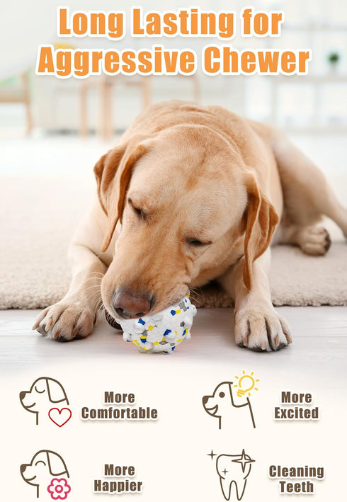 1.96'' Moonorange Dog Balls for Dogs Aggressive Chewers Indestructible Tennis Durable Bouncy Interactive Dog Toy Balls