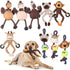 Honoson 9 Pcs Cute Durable Plush Dog Teething Toys, Soft Squeaky Stuffed Animal Chew Toys for Small & Medium Dogs
