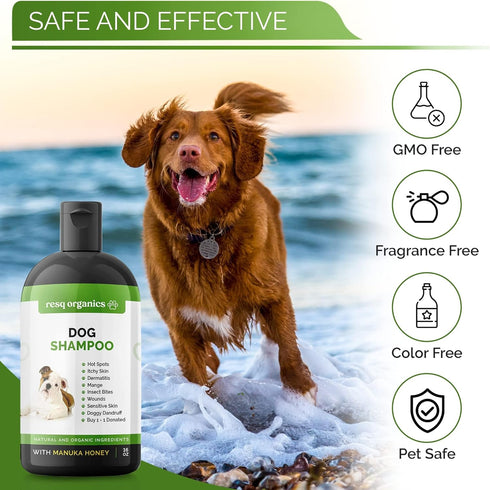 Hypoallergenic Dog Shampoo, Cleans and Soothes Dry Flakey Skin, Reduce Dandruff, Shedding, Calms Itching, Scratching