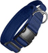 Tough Dog Collars, Tactical Adjustable Dog Collar with Handle, Heavy Duty Metal Buckle for Training, Medium, Blue