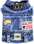 Cool Dog Jean Jacket, Small Puppy Outfits, Denim Coats for Small Medium Dogs, Blue Print, XL