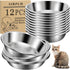 Cat Bowls, 12Pcs Stainless Steel Food Bowls, Replacement Whisker Fatigue Relief Dishes for Small Dogs and Cats