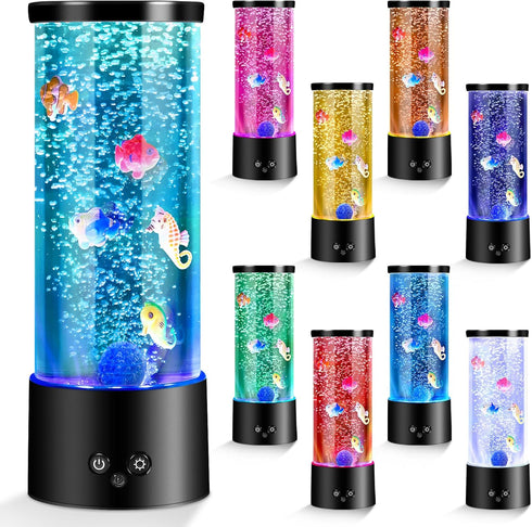 Bubble Fish Lamp Light Sensory, 17 Colors Aquarium Liquid Motion Lamps with