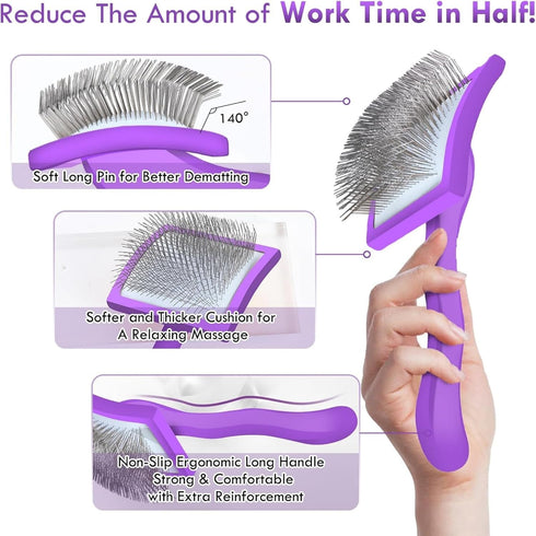 COZYGIFT 3 Slicker Brush for Dogs, Large Long Pin Dog Grooming Brush for Doodles Goldendoodles Poodles Labradoodle