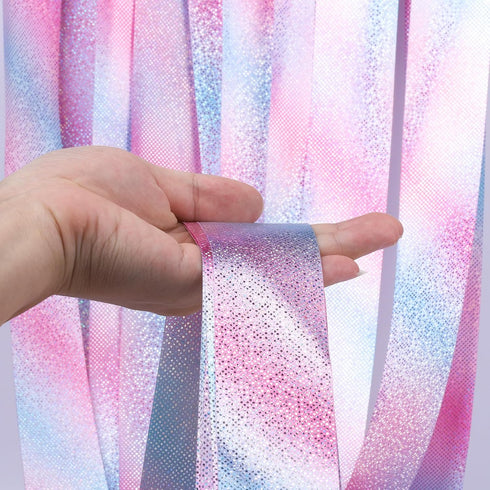 HiUnicorn 2PCS 6.6 Sparkly Dance Ribbon for Kids Girls Princess Mermaid Ballet Ballerina Gymnastics Birthday Party