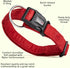 Dogline Comfort Microfiber Flat Collar for Dogs, Red, W 3/4" L 13"-21"
