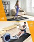 Foldable Rubber Treadmill Mat - Exercise Bike Mat with Waterproof Non-Slip Shock Absorption, Exercise Equipment Mat