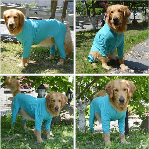 Lovelonglong Four Feet Dog Lightweight Pajamas, Pure Cotton Dog Jumpsuits, Stylish PJS for Large Medium Small Dogs