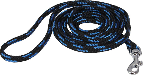 Dogs My Love 6ft Long Blue Braided Rope Dog Leash with Black, 6 Sizes (XXSmall: 6ft Long; 0.15" Diam (4mm))