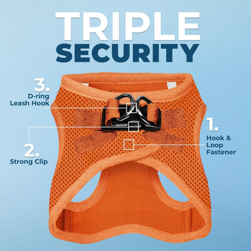 Best Pet Supplies Voyager Step-in Air Dog Harness, Reflective No Pull for Small, Medium Dogs, Cats - Orange, M