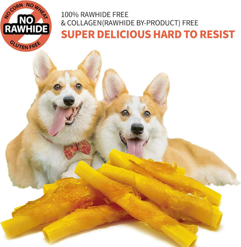 Chicken Wrapped Dog Bone Treat Sticks with Turmeric, Easy to Digest, Non-Rawhide Chew Treats 15pcs/Pack