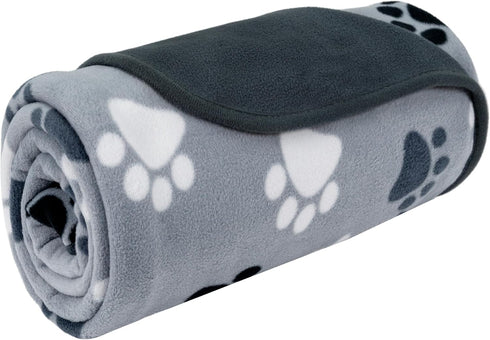 PetAmi Waterproof Dog Blanket - Medium Large Dog Couch Cover, Fleece Washable Throw, 40x60 Paw Print Gray