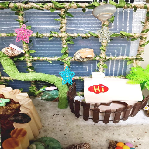 Delllala SetHermit Hermit Crab Climbing Toys Crab Habitat Tank Accessories,Also for Small Lizard Chameleon Leopard