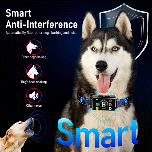 Dog Bark Collar Long-Lasting Type C Rechargeable with 8 Sensitivity Levels, Safe Modes for Small Medium Large Dogs