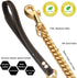 Chain Dog Leash, Metal Chew Proof 12MM Pet Leash with Leather Padded Handle for Large Medium Small Dogs (3ft Total