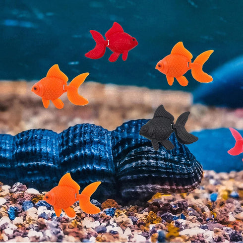 16 Pcs Fake Aquarium Fishes, Realistic Artificial Moving Floating Goldfish for Fish Bowl Decorations