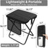 CarryEpic Backpacking Portable Folding Camp Stool with Side Pocket, Taller Foldable Camping Stool for Adults, Metal