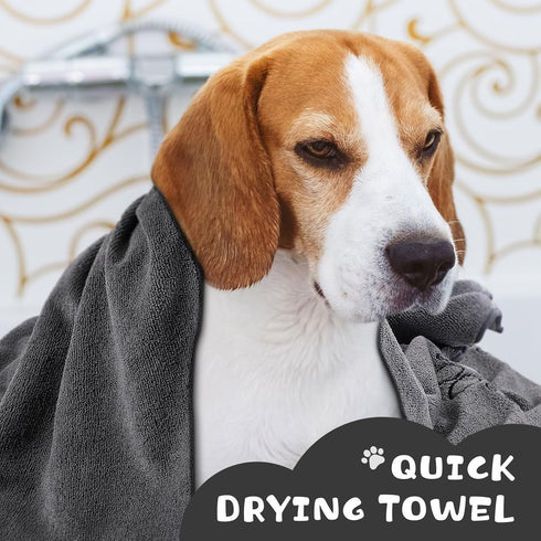 Chumia 4 Pack Extra Large Dog Towel, Quick Drying Microfiber Dog Bath Towel for Small, Medium, Large Dogs, Cats