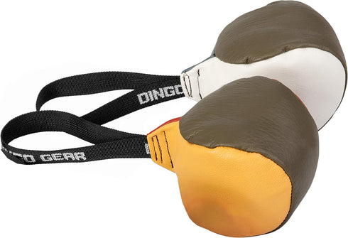 Dingo Gear Dog Toys for Puppies, Leather Balls with Handle, K9 Tug Toy Ball for Training, Outdoor Tug of War, 2x4