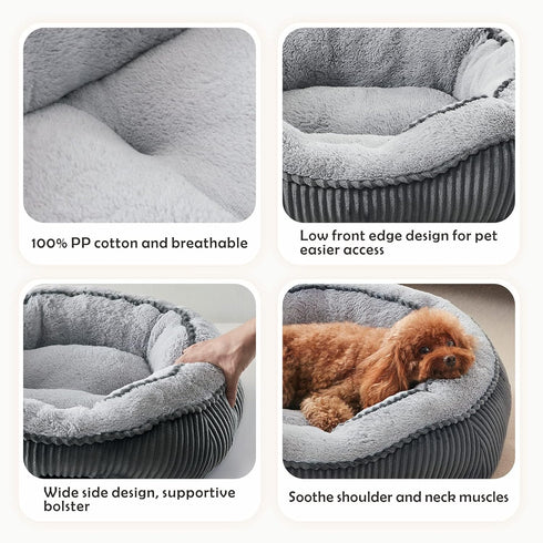 SIWA MARY Dog Beds for Small Medium Large Dogs - Washable Orthopedic Sofa Bed, Soft Calming Anti-Slip Bottom