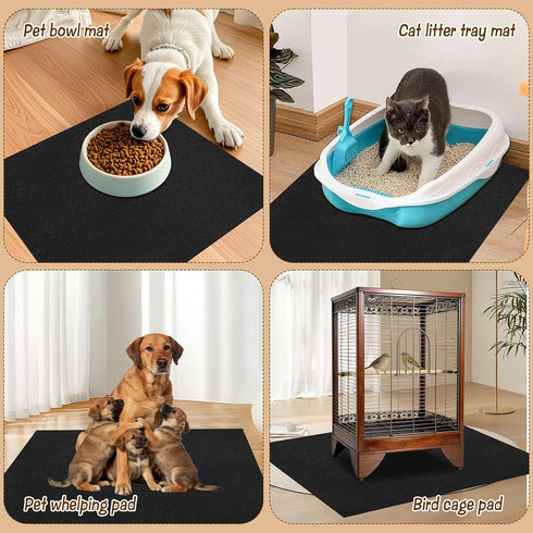 HFYZZ 57" 41.3" 3mm x Felt Ferret Playpen Mat, Thick Absorbent Felt Surface with Non-Slip Backing for Hard Floors