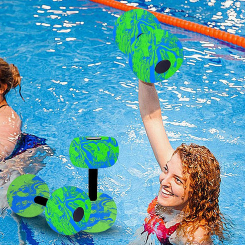 Apujent 2Pcs Aquatic Dumbbells For Pool Exercise, High-density Eva Foam Pool Weights Resistance, Lightweight Water