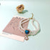 Handmade Pearl Dog Necklace, Cute Cat Collar, Fancy Adjustable Puppy Collar with Blue Heart Jewelry for Birthday Party