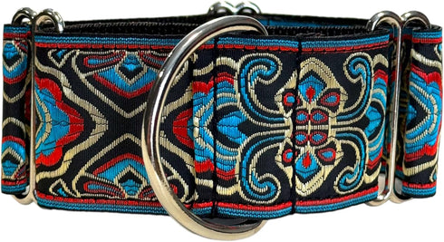 Martingale Dog Collar and Leash Set for Greyhound Saluki Whippet and Similar Breeds, 2" Wide (14"-18" and Leash Set)