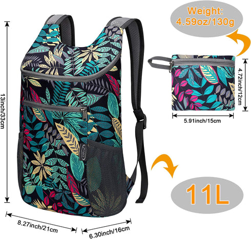 G4Free Lightweight Packable Hiking Backpack - Small Hiking Daypack Foldable Shoulder Pack for Casual Outdoor Use (11L)