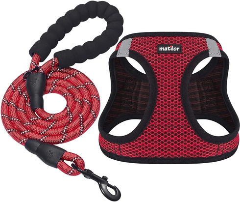 Dog Harness Step-in Breathable Vest for Small Medium Dogs, Red