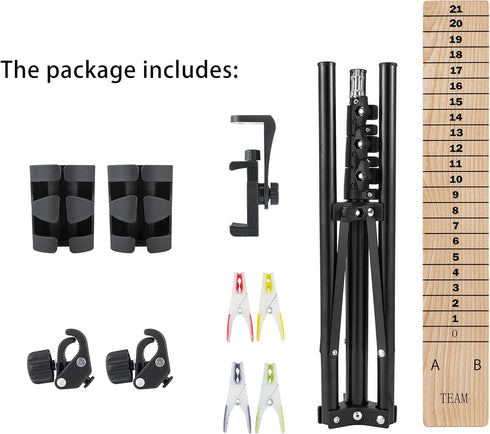 New Valley Walber Score Keeper Set for Cornhole Game - Easy to Assemble Scoreboard & Drinkholders for Outdoor Games