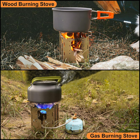 Solo Stove Camping Stainless ALL-Fuel Folding Backpacking Stove Portable Single Burner Fire Pit for Outdoor Cooking
