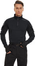 TACVASEN Men's Long Sleeve 1/4 Zip Tactical Military Shirt Windproof Hiking Pullover with Pockets