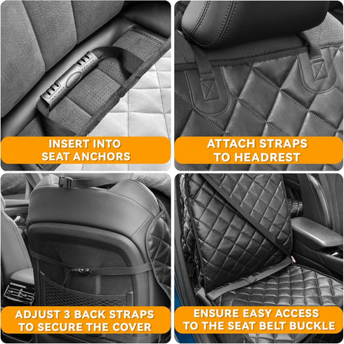 KritterKorner Car Seat Covers for DogsWaterproof PU Leather Car Front Seat Cover for Pets & Humans,Scratchproof Captain