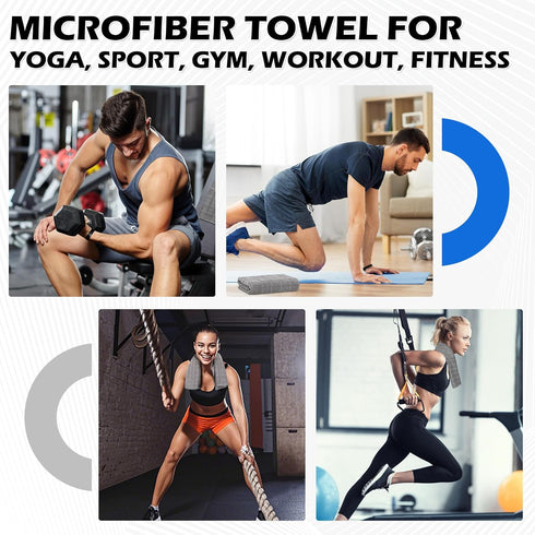 3 Pack 16 27 Inch Microfiber Gym Towels, Grey Sweat Towels, x Quick Dry Hand Towels, Absorbent Yoga Towels for Home Gym